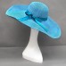 Hats – 12 PCS Wide Brim Hat - Straw Hat- Paper Straw Hat w/ Lace Band - Turquoise - HT-ST1160TU